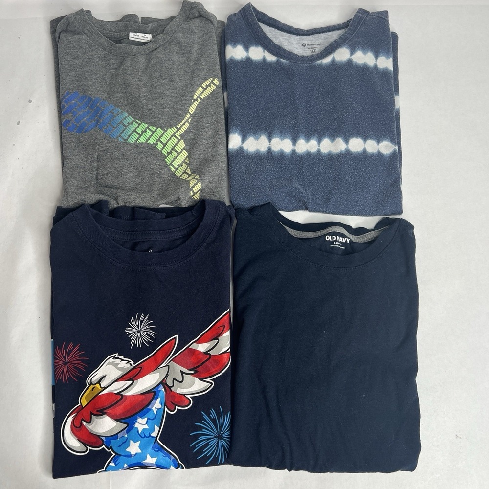 Lot Of 4 Boys Short Sleeve T-Shirts (10/12) M Puma Member's Mark, Old Navy